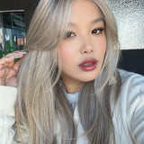 JBEXTENSION 21 Inches Straight Champagne Gold Pre-Cut T Part Snowflake Lace Frontlace Glueless Wig AMBER CHAMPAGNE GOLD【BENDY EAR TABS】