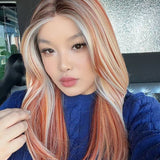 JBEXTENSION Peluca de encaje frontal para mujer de longitud media marrón de 22 pulgadas ROBY 150% de densidad