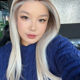 JBEXTENSION Peluca de encaje frontal para mujer de longitud media marrón de 22 pulgadas ROBY 150% de densidad