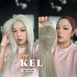 [PRE-ORDER] JBEXTENSION 22 Inches Light Blonde Pre-Cut 13X6 Free Part Snowflake Lace Frontlace Glueless Wig KEL PRO - LIGHT BLONDE【BENDY EAR TABS】