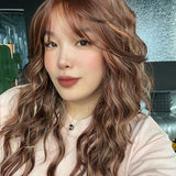[PRE-ORDER] JBEXTENSION 22 Inches Scalpiana Long Wave Toasted Sienna 3.5X4 Hard Silky Top Natural Scalp Effect Wig with Bangs OSSIE