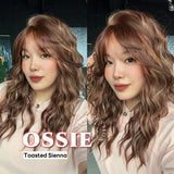 [PRE-ORDER] JBEXTENSION 22 Inches Scalpiana Long Wave Toasted Sienna 3.5X4 Hard Silky Top Natural Scalp Effect Wig with Bangs OSSIE