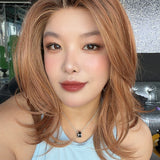 JBEXTENSION 18 Inches Copper Pre-Cut T Part Snowflake Lace Frontlace Glueless Wig LINDA SNOWFLAKE【BENDY EAR TABS】