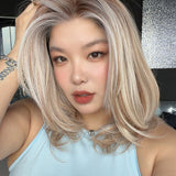 JBEXTENSION D.KAY MONO Partial Monofilament Wig 18 Inches Light Mix Blonde Partial Mono Lace Glueless Women Fashion Wig D.KAY MONO LIGHT MIX BLONDE【BENDY EAR TABS】