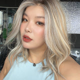 [PRE-ORDER] JBEXTENSION 16 Inches Silver Sand Blonde Pre-Cut 13X6 Free Part Snowflake Lace Frontlace Glueless Wig MONICA PRO - SILVER SAND BLONDE【BENDY EAR TABS】
