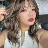 JBEXTENSION 16 Inches Scalpiana 3.5X4 Hard Silky Top Natural Scalp Effect Coffee Cream Body Wave Wig with Bangs Wig MIMI SILK TOP - COFFEE CREAM