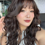 JBEXTENSION 22 Inches Scalpiana Long Wave Midnight Brown(Black/Brown) 3.5X4 Hard Silky Top Natural Scalp Effect Wig with Bangs OSSIE MIDNIGHT BROWN
