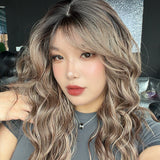 JBEXTENSION 22 Inches Scalpiana Long Wave Pine Cones 3.5X4 Hard Silky Top Natural Scalp Effect Wig with Bangs OSSIE PINE CONES