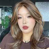 JBEXTENSION LOPEZ MONO Full Monofilament Handmade Full Lace Full Hand Tied Wig 18 Inches Caramel Mono Lace Handmade Futura Fiber Wig with Anti-slip Silicone Strips Glueless Wig LOPEZ MONO - CARAMEL【BENDY EAR TABS】