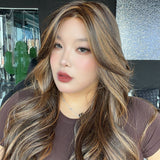 JBEXTENSION DIVA MONO Full Monofilament Handmade Full Lace Full Hand Tied Wig 24 Inches Long Curly Caramel Mono Lace Handmade Futura Fiber Wig with Anti-slip Silicone Strips Glueless Wig DIVA MONO - CARAMEL【BENDY EAR TABS】