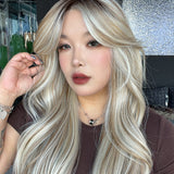 [PRE-ORDER] JBEXTENSION DIVA MONO Full Monofilament Handmade Full Lace Full Hand Tied Wig 24 Inches Long Curly Mix Blonde Mono Lace Handmade Futura Fiber Wig with Anti-slip Silicone Strips Glueless Wig DIVA MONO - MIX BLONDE【BENDY EAR TABS】