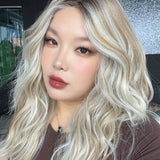 [PRE-ORDER] JBEXTENSION FEDE MONO Full Monofilament Handmade Full Lace Full Hand Tied Wig 19 Inches Wave Mix Blonde Mono Lace Handmade Futura Fiber Wig with Anti-slip Silicone Strips Glueless Wig FEDE MONO - MIX BLONDE【BENDY EAR TABS】
