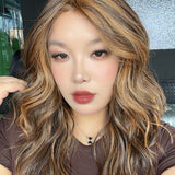JBEXTENSION FEDE MONO Full Monofilament Handmade Full Lace Full Hand Tied Wig 19 Inches Wave Caramel Mono Lace Handmade Futura Fiber Wig with Anti-slip Silicone Strips Glueless Wig FEDE MONO - CARAMEL【BENDY EAR TABS】