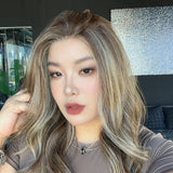 JBEXTENSION 22 Inches Hazelnut Curly Pre-Cut 13X6 Free Part Snowflake Lace Frontlace Glueless Wig CLAIRE PRO - HAZELNUT【BENDY EAR TABS】