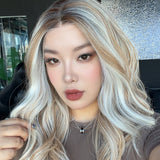 JBEXTENSION 22 Inches Mix Blonde Curly Pre-Cut 13X6 Free Part Snowflake Lace Frontlace Glueless Wig CLAIRE PRO - MIX BLONDE【BENDY EAR TABS】