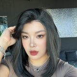 JBEXTENSION 14 Inches Jet Black Pre-Cut 13X6 Free Part Snowflake Lace Frontlace Bob Cut Glueless Wig GIOIA PRO - JET BLACK【BENDY EAR TABS】