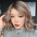 JBEXTENSION JOCELYN MONO Monofilament Handmade Wig 6X5 Full Monofilament Hand Tied Top Wig 11 Inches Pine Cones Mono Lace Wig with Anti-slip Silicone Strips Glueless Wig JOCELYN MONO【BENDY EAR TABS】