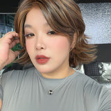 JBEXTENSION ZOE MONO Monofilament Handmade Wig 6X5 Full Monofilament Hand Tied Top Wig 11 Inches Caramel Mono Lace Wig with Anti-slip Silicone Strips Glueless Wig ZOE MONO - CARAMEL【BENDY EAR TABS】