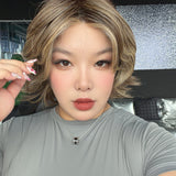 JBEXTENSION ZOE MONO Monofilament Handmade Wig 6X5 Full Monofilament Hand Tied Top Wig 11 Inches Hazelnut Mono Lace Wig with Anti-slip Silicone Strips Glueless Wig ZOE MONO - HAZELNUT【BENDY EAR TABS】