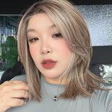 JBEXTENSION MAY MONO Monofilament Handmade Wig 6X5 Full Monofilament Hand Tied Top Wig 14 Inches Maple Brown Mono Lace Wig with Anti-slip Silicone Strips Glueless Wig MAY MONO - MAPLE BROWN【BENDY EAR TABS】