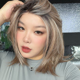 JBEXTENSION MAY MONO Monofilament Handmade Wig 6X5 Full Monofilament Hand Tied Top Wig 14 Inches Maple Brown Mono Lace Wig with Anti-slip Silicone Strips Glueless Wig MAY MONO - MAPLE BROWN【BENDY EAR TABS】
