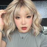 JBEXTENSION MEGAN MONO Full Monofilament Handmade Full Lace Full Hand Tied Wig 13 Inches Mix Blonde Mono Lace Handmade Futura Fiber Wig with Anti-slip Silicone Strips Glueless Wig MEGAN MONO - MIX BLONDE【BENDY EAR TABS】