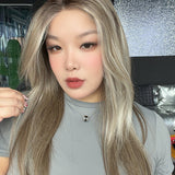 JBEXTENSION 22 Inches Champagne Marble Pre-Cut Arc Snowflake Lace Frontlace Glueless Wig KEL ARC - CHAMPAGNE MARBLE【BENDY EAR TABS】