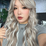 JBEXTENSION 25 Inches Wave Ash Blonde Wig with Bangs ZARA ASH BLONDE