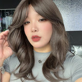 JBEXTENSION Peluca marrón natural con corte Bob de 10 pulgadas y flequillo JOAN
