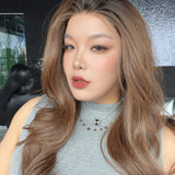 JBEXTENSION GAIA MONO Monofilament Handmade Wig 6X5 Full Monofilament Hand Tied Top Wig 24 Inches Curly Mocha Brown Mono Lace Wig Glueless Wig GAIA MONO - MOCHA BROWN【BENDY EAR TABS】