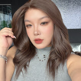 JBEXTENSION 18 Inches Brown Curly Pre-Cut 13X6 Free Part Snowflake Lace Frontlace Glueless Wig DEBBIE PRO - BROWN【BENDY EAR TABS】