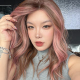 JBEXTENSION 18 Inches Strawberry Truffle Curly Pre-Cut 13X6 Free Part Snowflake Lace Frontlace Glueless Wig DEBBIE PRO - STRAWBERRY TRUFFLE【BENDY EAR TABS】