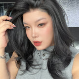 JBEXTENSION 20 Inches Jet Black Pre-Cut 13X6 Free Part Snowflake Lace Frontlace Glueless Wig MABEL PRO - JET BLACK【BENDY EAR TABS】