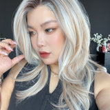 JBEXTENSION 20 Inches Mix Blonde Pre-Cut 13X6 Free Part Snowflake Lace Frontlace Glueless Wig KAILEY PRO - MIX BLONDE【BENDY EAR TABS】