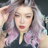 JBEXTENSION 18 Inches Sakura Pink Pre-Cut 13X6 Free Part Snowflake Lace Frontlace Glueless Wig TERESA PRO - SAKURA PINK【BENDY EAR TABS】