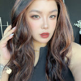JBEXTENSION 24 Inches Long Wave Water Chestnut Brown Pre-Cut 13X6 Free Part Snowflake Lace Frontlace Glueless Wig FRANCY PRO - WATER CHESTNUT BROWN【BENDY EAR TABS】