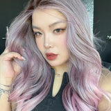 JBEXTENSION 23 Inches Sakura Pink Pre-Cut 13X6 Free Part Snowflake Lace Frontlace Glueless Wig KARA PRO - SAKURA PINK【BENDY EAR TABS】