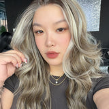 [PRE-ORDER] JBEXTENSION 21 Inches Champagne Marble Curly Pre-Cut 13X6 Free Part Snowflake Lace Frontlace Glueless Wig GIORGINA PRO - CHAMPAGNE MARBLE【BENDY EAR TABS】