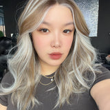 JBEXTENSION REAGAN MONO Monofilament Handmade Wig 6X5 Full Monofilament Hand Tied Top Wig 18 Inches Venice Blonde Curly Mono Lace Wig with Anti-slip Silicone Strips Glueless Wig REAGAN MONO - VENICE BLONDE【BENDY EAR TABS】