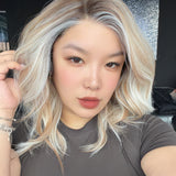 JBEXTENSION 16 Inches Mix Blonde Pre-Cut 13X6 Free Part Snowflake Lace Frontlace Glueless Wig MONICA PRO - MIX BLONDE【BENDY EAR TABS】