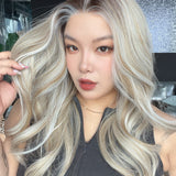 JBEXTENSION 23 Inches Bali Blonde Pre-Cut 13X6 Free Part Snowflake Lace Frontlace Glueless Wig KARA PRO - BALI BLONDE【BENDY EAR TABS】