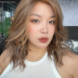 JBEXTENSION 17 Inches Wave Caramel Pre-Cut Side Part Snowflake Lace Frontlace Glueless Wig MARTINA CARAMEL【BENDY EAR TABS】