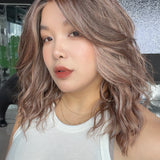 JBEXTENSION 17 Inches Wave Mushroom Brown Pre-Cut Side Part Snowflake Lace Frontlace Glueless Wig MARTINA MUSHROOM BROWN【BENDY EAR TABS】