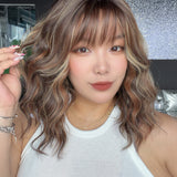 JBEXTENSION 14 Inches Scalpiana Wave Tiramisu 3.5X4 Hard Silky Top Natural Scalp Effect Wig with Bangs OSSIE SHORT - TIRAMISU