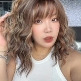 JBEXTENSION 14 Inches Scalpiana Wave Tiramisu 3.5X4 Hard Silky Top Natural Scalp Effect Wig with Bangs OSSIE SHORT - TIRAMISU