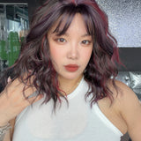 JBEXTENSION 14 Inches Scalpiana Wave Peacock 3.5X4 Hard Silky Top Natural Scalp Effect Wig with Bangs OSSIE SHORT - PEACOCK