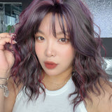 JBEXTENSION 14 Inches Scalpiana Wave Peacock 3.5X4 Hard Silky Top Natural Scalp Effect Wig with Bangs OSSIE SHORT - PEACOCK