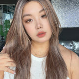 JBEXTENSION SELENE MONO Monofilament Handmade Wig 6X5 Full Monofilament Hand Tied Top Wig 25 Inches Mushroom Brown Mono Lace Wig with Anti-slip Silicone Strips Glueless Wig SELENE MONO - MUSHROOM BROWN【BENDY EAR TABS】