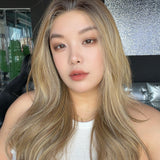 JBEXTENSION GAIA MONO Monofilament Handmade Wig 6X5 Full Monofilament Hand Tied Top Wig 24 Inches Curly Shatush Mix Blonde Mono Lace Wig Glueless Wig GAIA MONO - SHATUSH MIX BLONDE【BENDY EAR TABS】