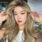 JBEXTENSION GAIA MONO Monofilament Handmade Wig 6X5 Full Monofilament Hand Tied Top Wig 24 Inches Curly Shatush Mix Blonde Mono Lace Wig Glueless Wig GAIA MONO - SHATUSH MIX BLONDE【BENDY EAR TABS】